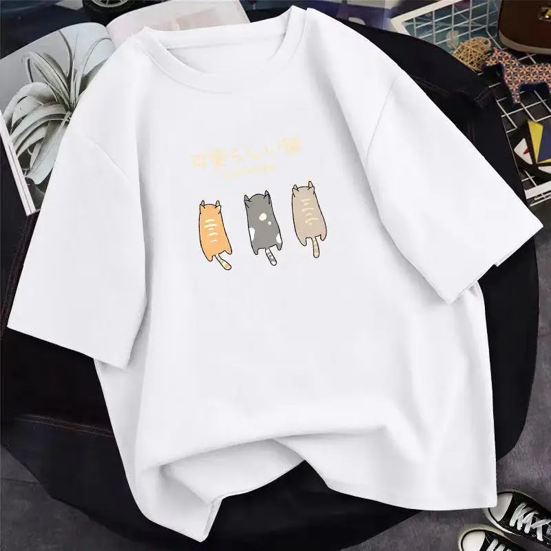 

Casual Women'S T-Shirt Street Style Graphic T Shirts Women Half Sleeve Ladies Tops Loose Hip Hop Summer, Black