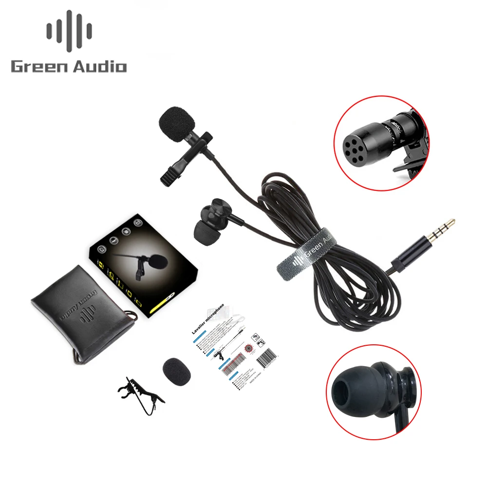 

GAM-150 Mini Clip-on Lapel Lavalier Microphone with 3.5mm Headphone Output Jack for Phone Android Smartphone DSLR Camera, Black