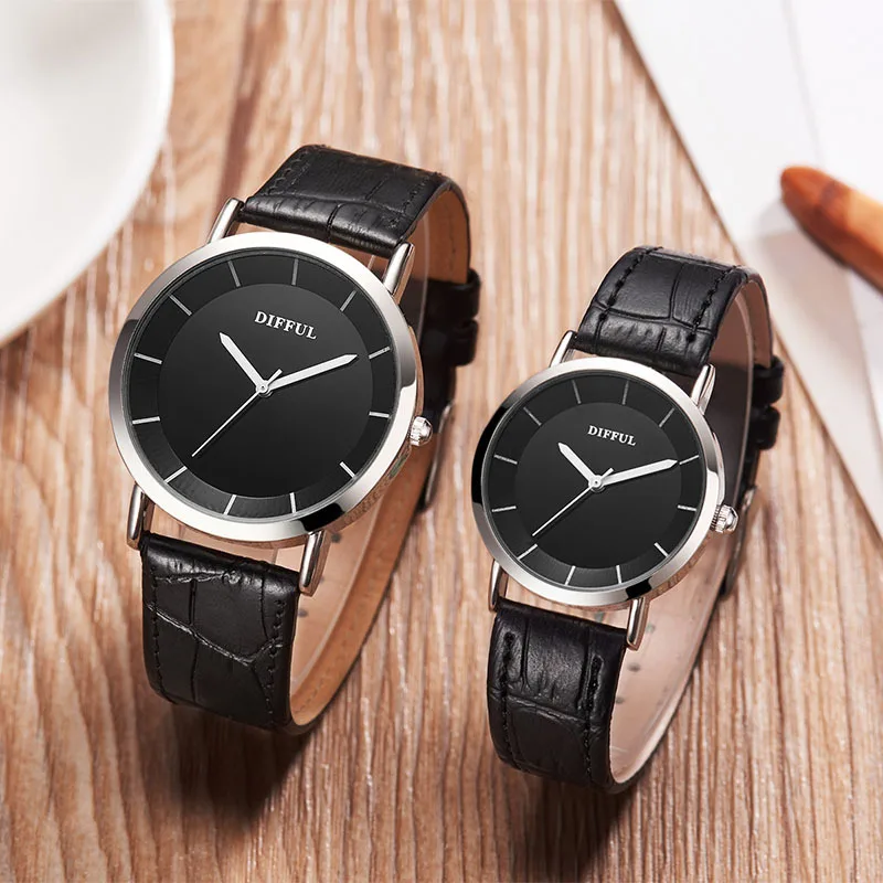 

Minimalist Couple Watch lovers watches leather strap Lady Simple Lover Pair Watch Anniversary Gift To Husband and Wife