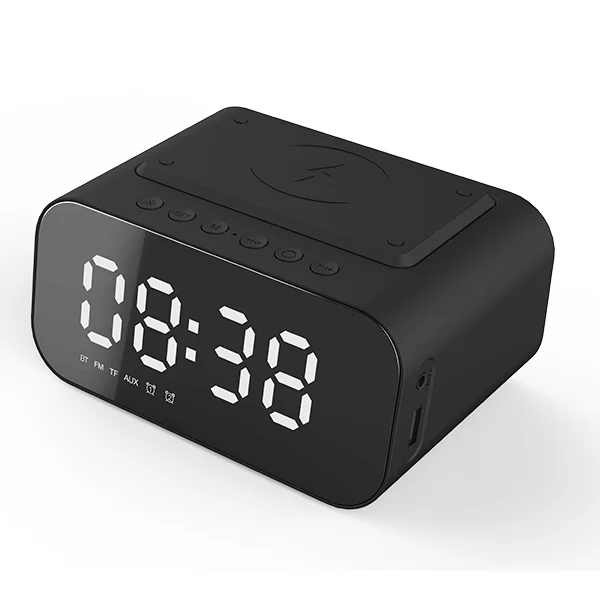 

Portable Clock Wireless Stereo Speaker LED Speaker Column Subwoofer Music Sound Box with Alarm Clock mirror