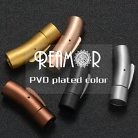 

REAMOR 5pc Hole Size 4/5/6/8mm Jewelry Findings Hook Connector 316L Stainless Steel Clasps For Leather Bracelet