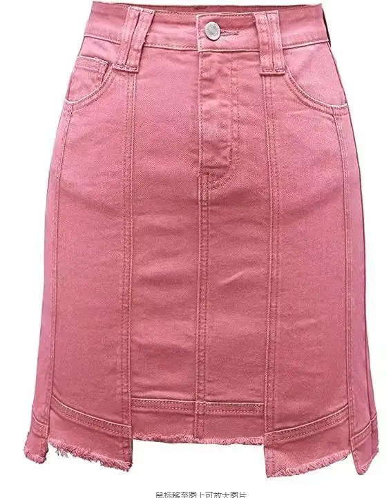 

2021 ladies' wash dyed cotton spandex denim skirts young fashion A line woven jeans skirts