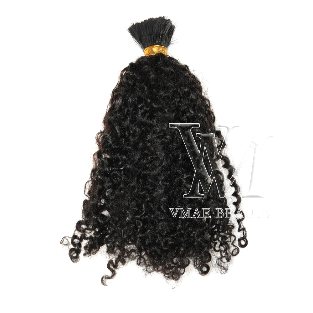 

VMAE Brazilian Full Cuticle Aligned No Weft Virgin Hair Bulk 3A 3B 3C Afro Kinky Curly Deep Wave Bulk Human Hair For Braiding