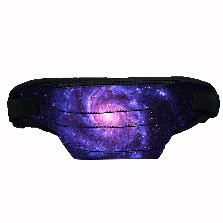 

2019 Sublimation Print Galaxy Personalized Fanny Pack Mesh Laser Waist Pack For Student, Customized