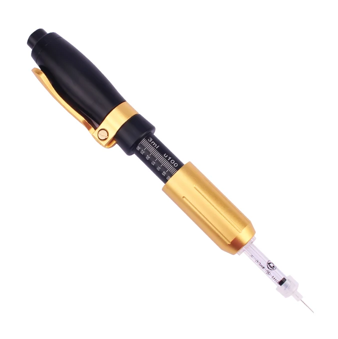 

hyaluronic pen High Pressure No Needle Anti Wrinkle Lip Lifting Adjust Pressure Atomizer Injector Hyaluron Pen mesotherapy pen, Gold black