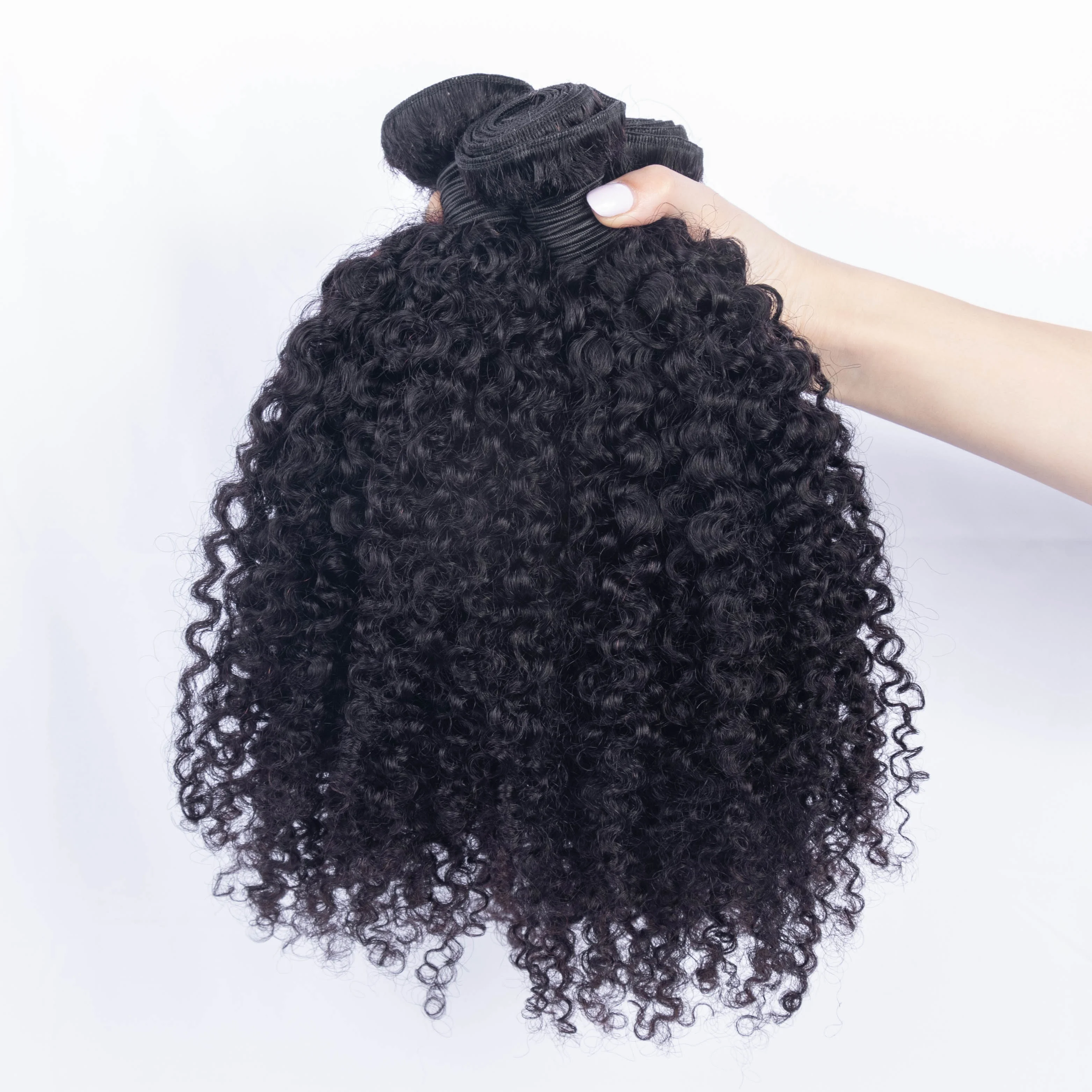 

Wholesale Human Hair Weft Kinky Curly 10-30Inch 12A Indian Virgin Curly Hair Weave Natural Black