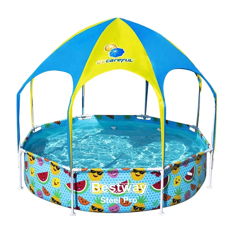 

Easy Set Outdoor PVC Sturdy Awning Round Above Ground Swimming Kids Pool