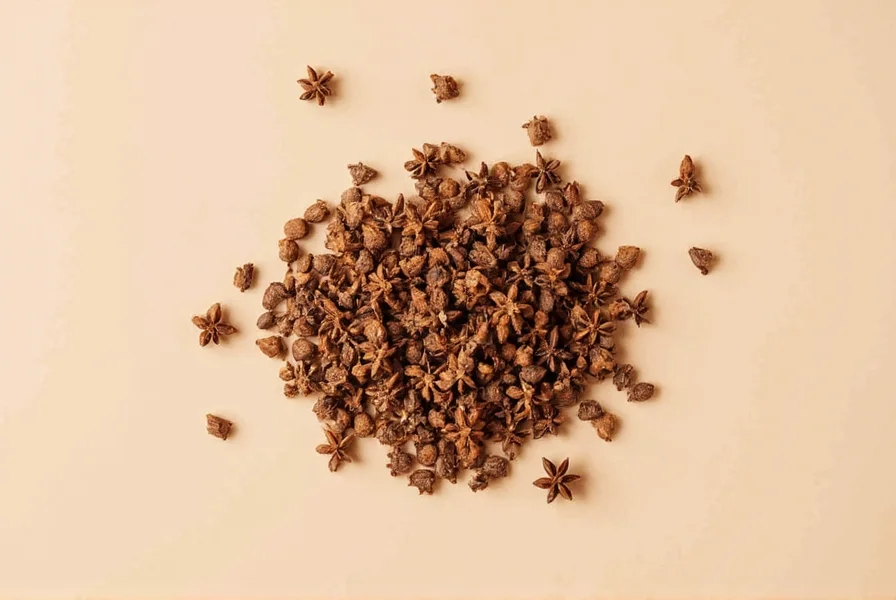 Whole cloves and ground cloves displayed next to common kitchen ingredients