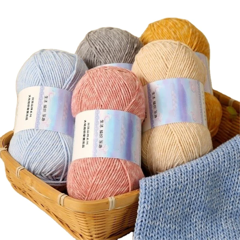 

New arrival yarns wholesale best selling milk cotton yarn 6ply cotton acrylic blended yarn for manual weaving