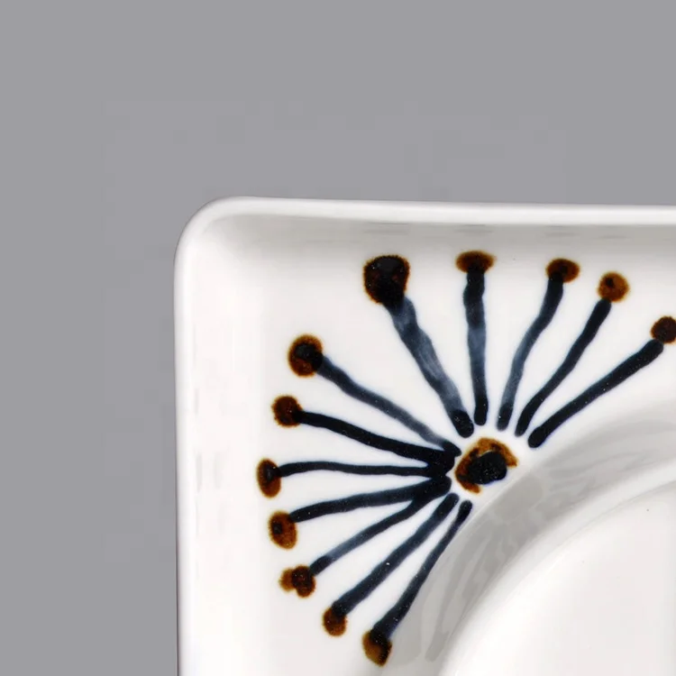pretty design porcelain 2 parts compartment saucer dish