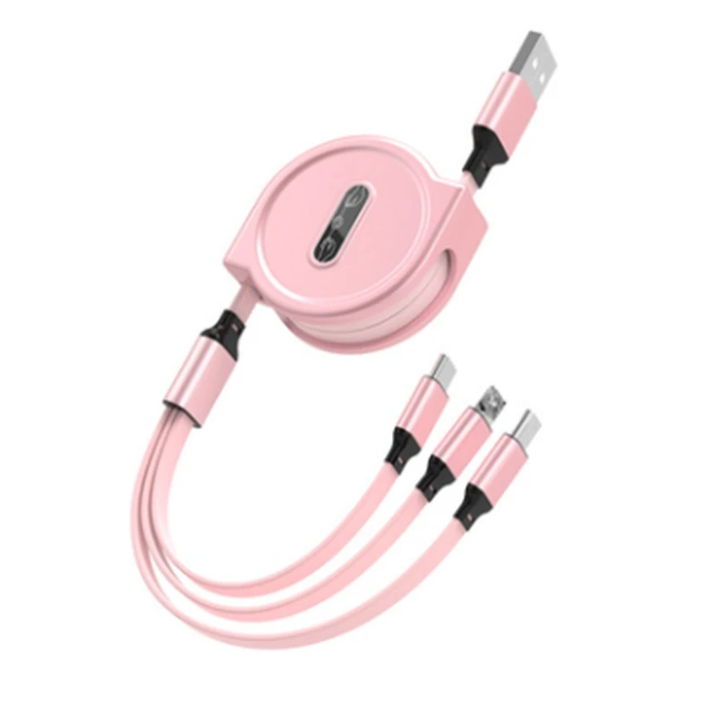 

3 in 1 Retractable USB Cable For iPhone X XS Charging Charger Micro USB Cable For Android USB Type C Mobile Phone Cables