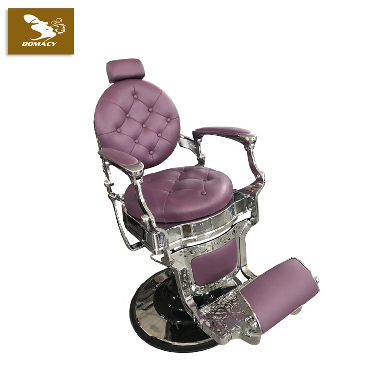 Bomacy High Quality Hair Salon Furniture Reclining Barber Chair Vintage Barber pink salon Chairs