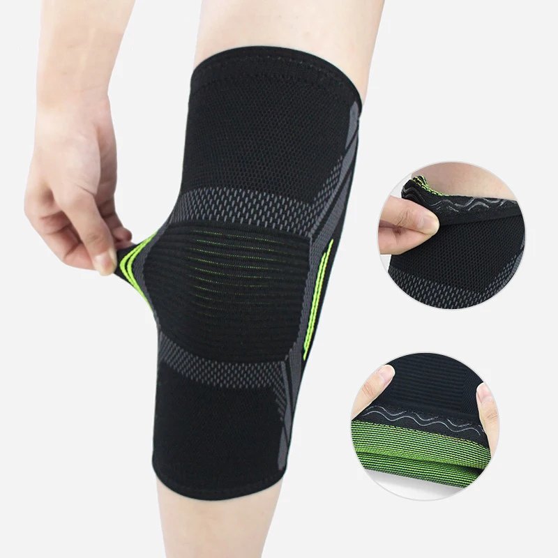 

Elastic Knee Pads Four-way Stretch Knit Nylon Kneecap Outdoor Sport Cycling Fitness Compression Protectors Knee Support, Black