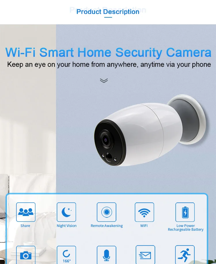 Home Security CCTV 1080P Battery Wireless Camera Outdoor 