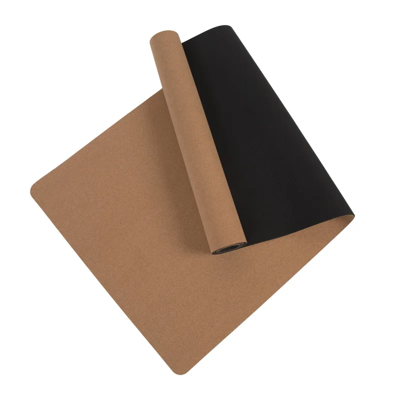 

Logo size custom eco friendly rubber cork yoga mat, Cork color