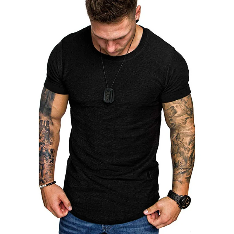 

Amazon Wholesale Fashion Mens T Shirt Muscle Gym Workout Athletic Shirt Cotton Tee Shirt for Men