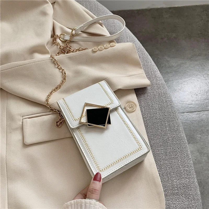 

ST-0860 The New Tide Of Ins Contracted Fashion His Mobile Phone Package Quality Summer Small Chain Purse Handbag, Multi color