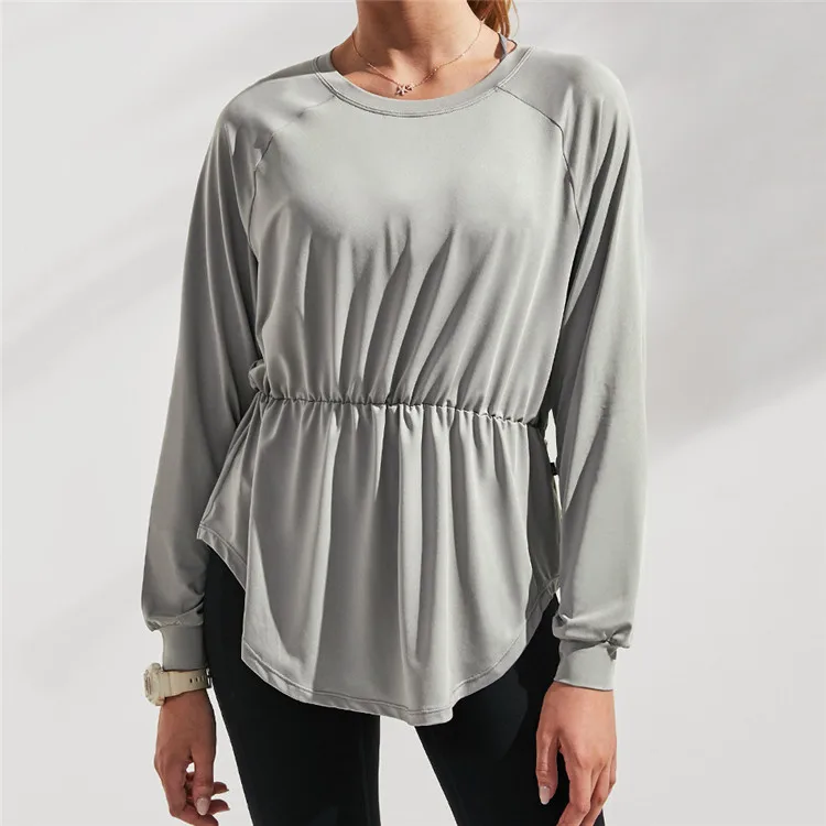 

Quick Dry Loose Long Sleeve Yoga Top Women Sports Shirts Gym Shirt, Light purple,green gray,orange pink,black