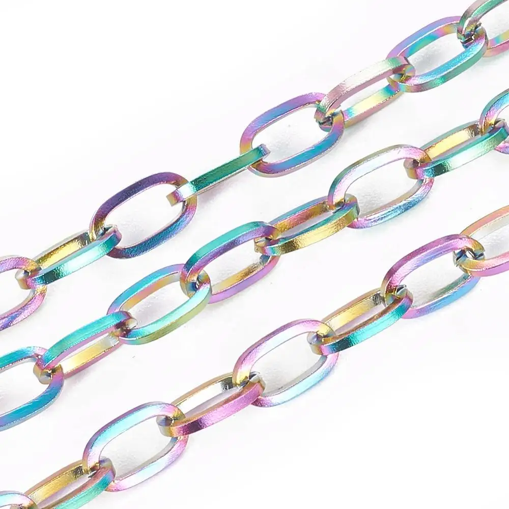 

PandaHall 3.5 mm Multi-color Unwelded 304 Stainless Steel Cable Chains