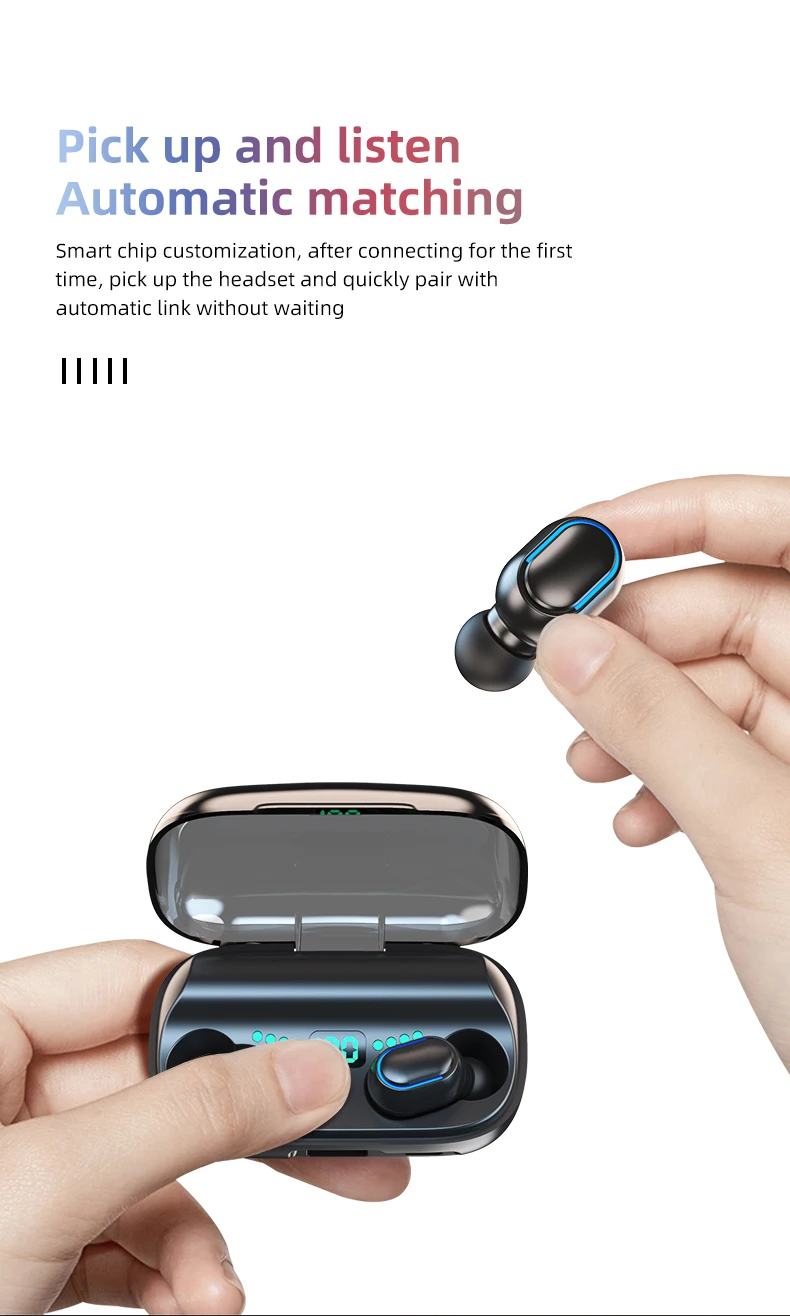 2020 hot sale T11 TWS Wireless Headphones Bluetooths 5.0 In-Ear Earphone 1800mAh Stereo Earbuds IPX5 Sport Waterproof Headset - ANKUX.COM