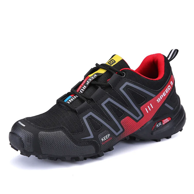 

High quality outdoor sneaker rubber sole safety waterproof climbing sports trekking trainers tennis solomon hiking shoes for men