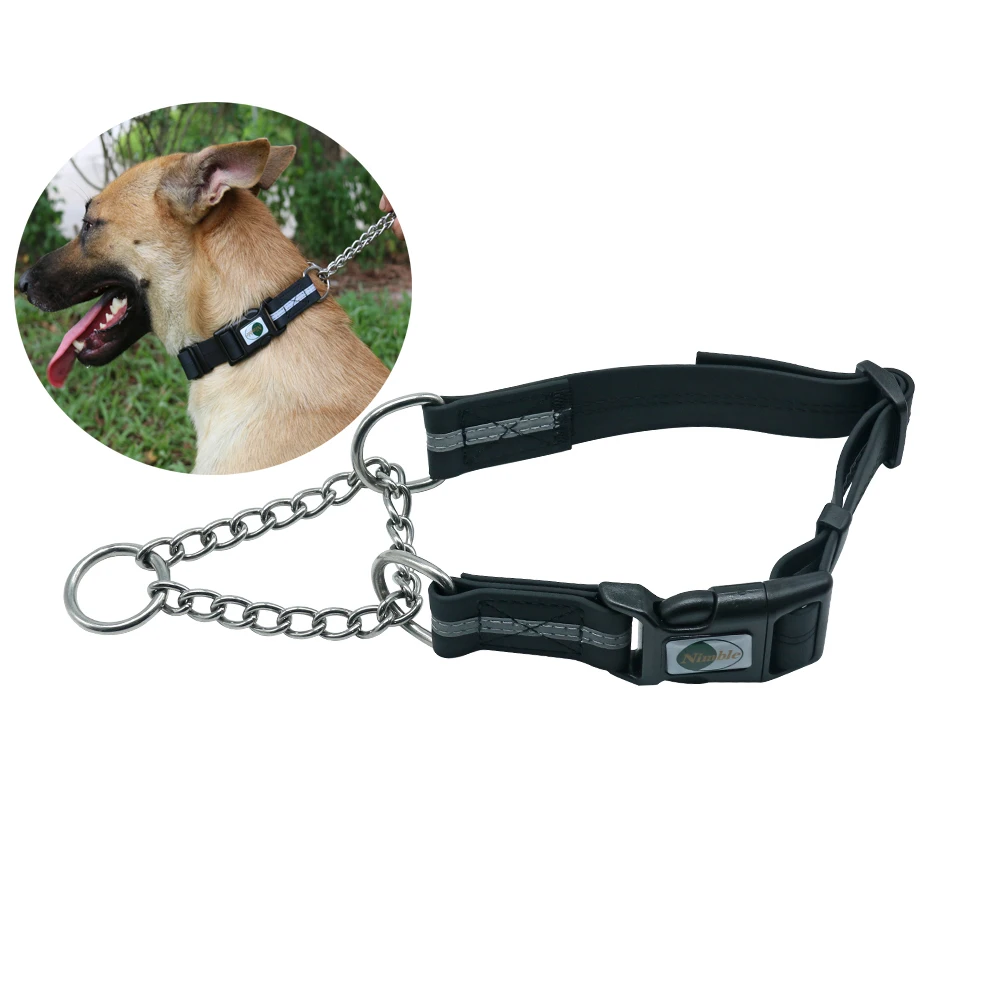 

Pet Training Supplies PVC And Steel Stainless Martingale Dog Choke Chain Collar With Quick Release, Orange,green,yellow,blue,red,pink,black ect