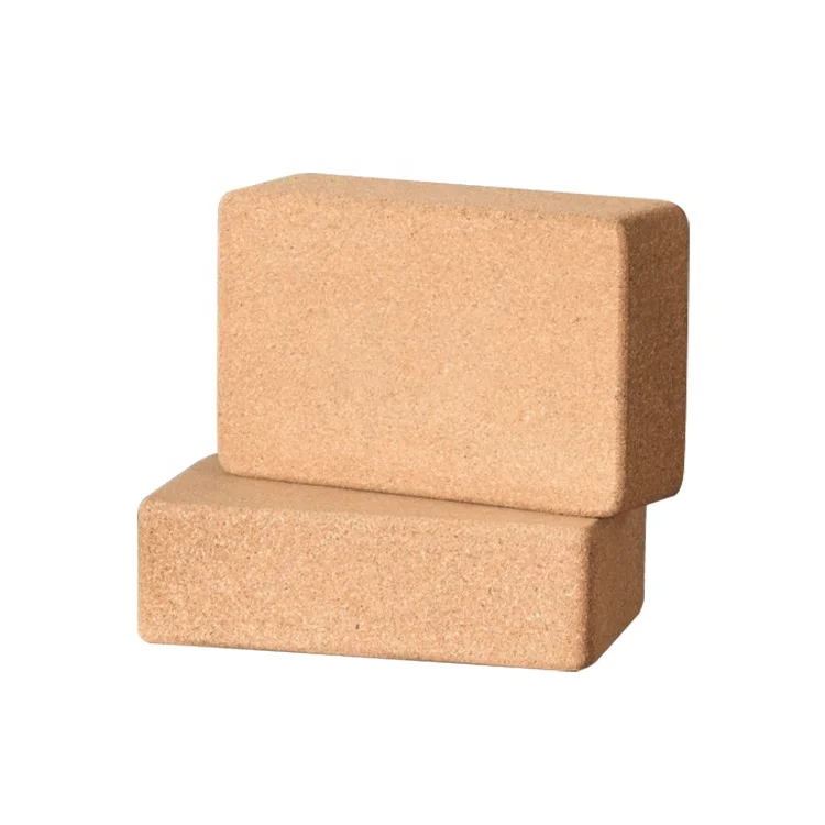 

wholesale sustainable eco natural printed yoga brick customized cork yoga block, Customized color