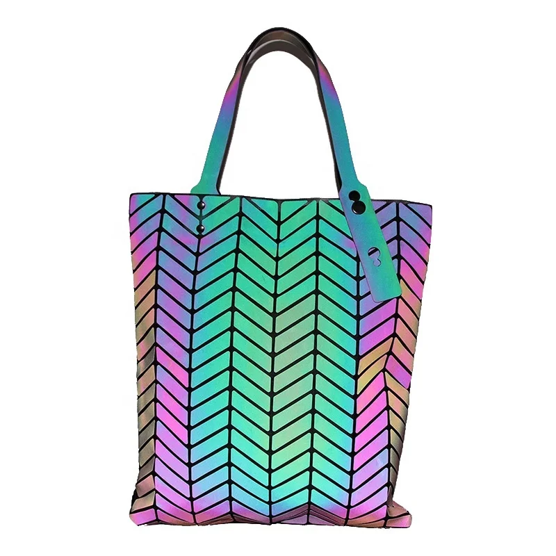 

Reflective Shopping Handbag Luminous Geometric Toto Bags For Women