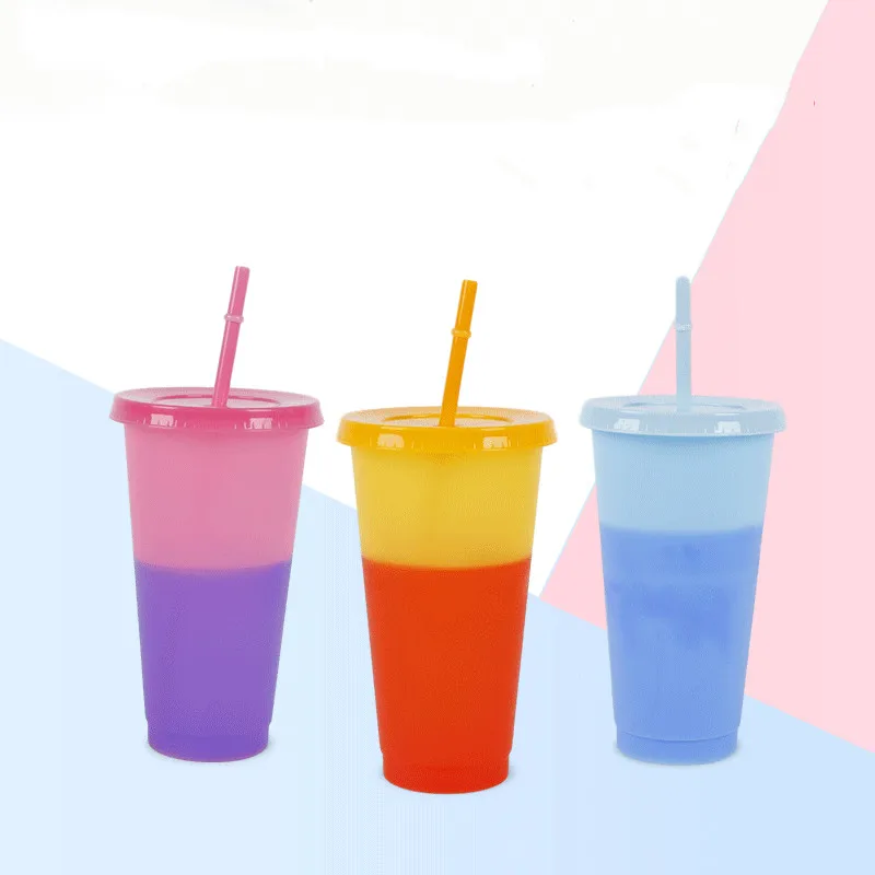 

WJ0427 custom gifts hot sell plastic glitter cold drinks color change cups, Customized color