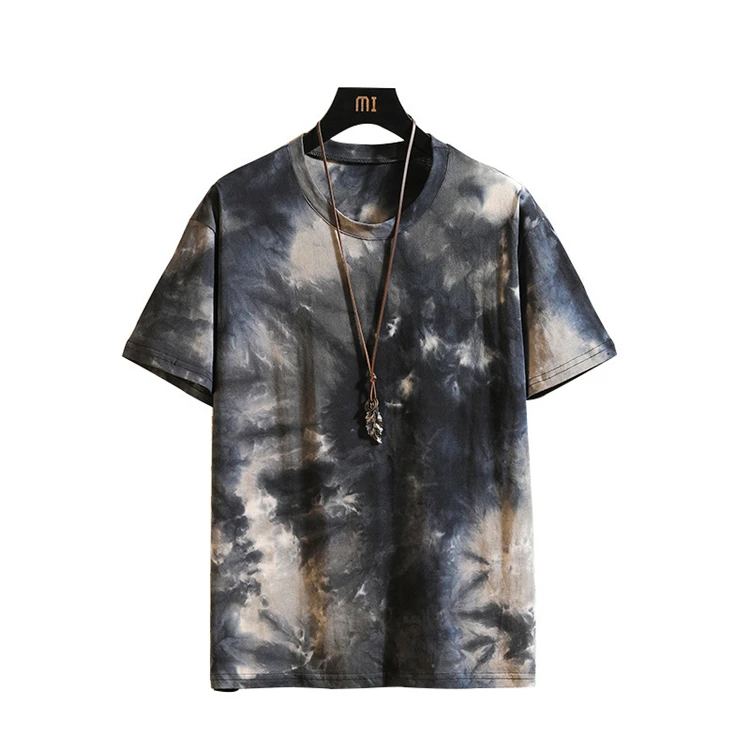 

2021 Hot Selling Summer men fashion shirt tie dye multicolour t shirt men