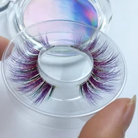 

Premium quality mink eyelashes natural curl color lashes private label 3d 5d false eyelash makeup tools