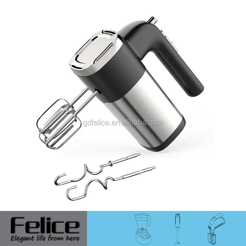 500w Powerful Hand Mixer With 5speeds And Turbo Stainless Steel