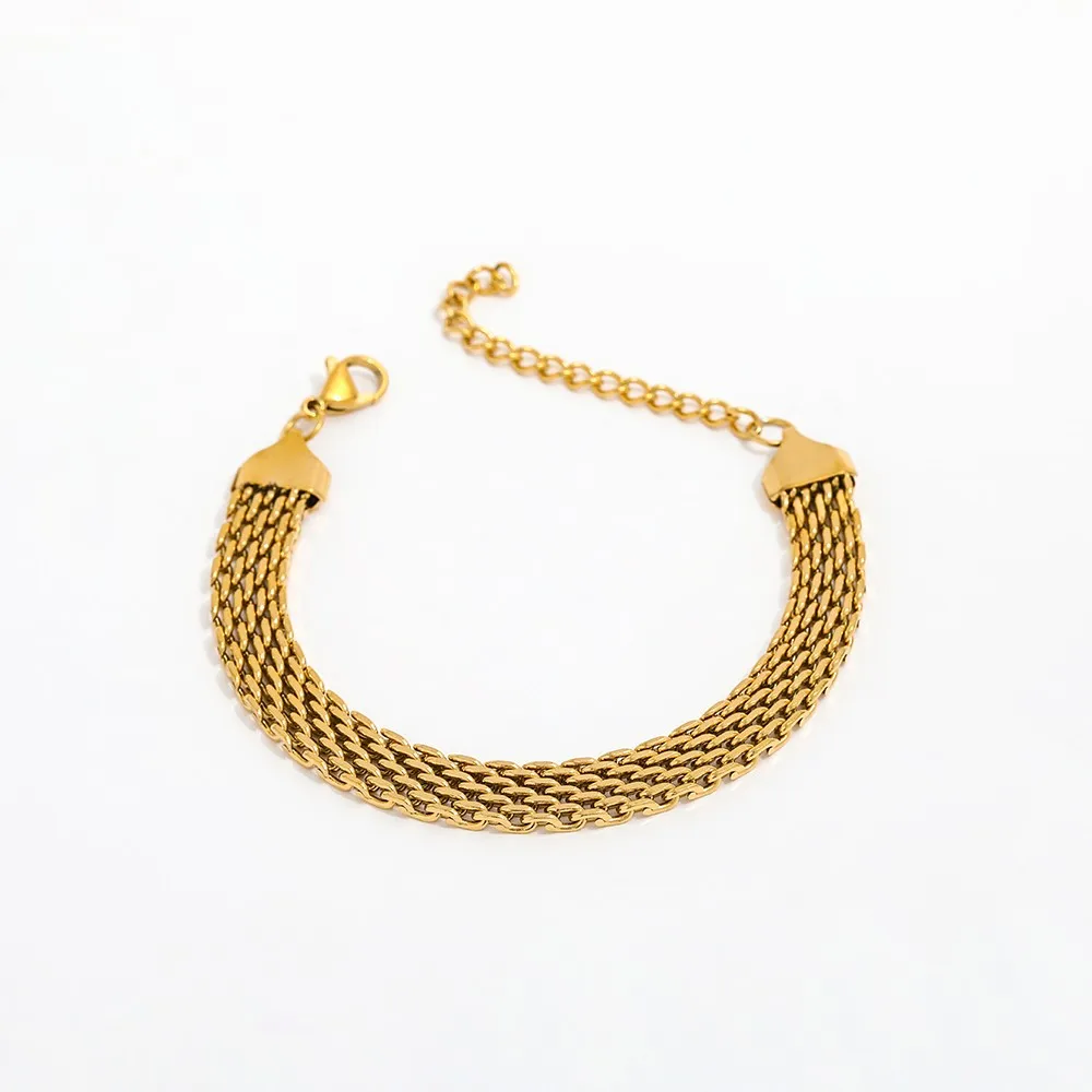 High End PVD Gold Plated Band  Bracelet Trendy Jewelry Stainless Steel Jewelry Wholesale Customized Jewelry