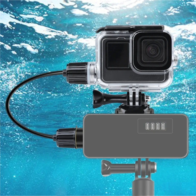 

For GoPro HERO9 10 Black 30m Charging Waterproof Housing Case with Buckle Basic Mount & Screw, Transparent