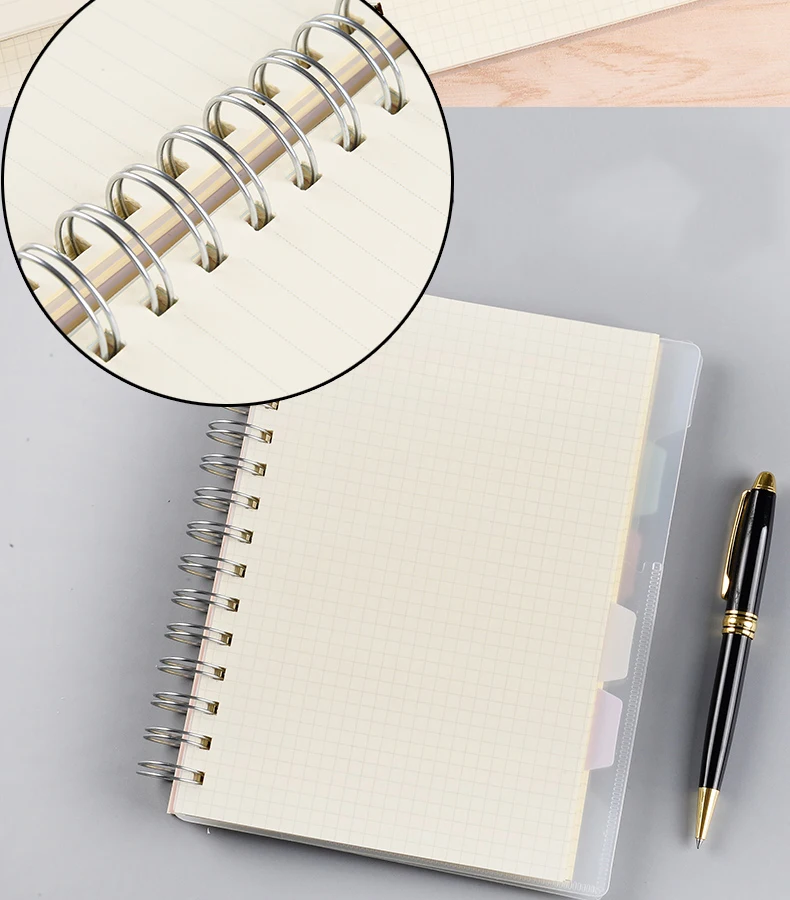 Office Supply Custom Plastic Pp Hardcover A5b5a6 Spiral Coil Notebook