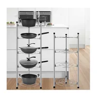 

Home Portable 2/3/4/5 Layers Kitchen Pan Organizer Stainless Hanging Pot Rack