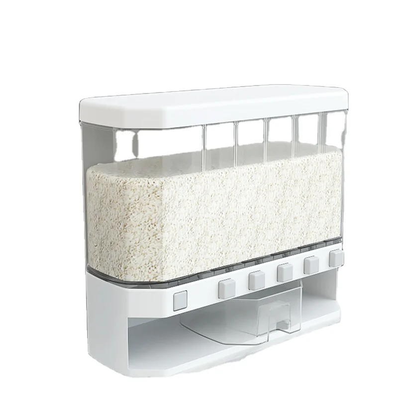 

High Quality Rice Bean Kitchen Wall Mounted Organizer Storage Box With Lid, White