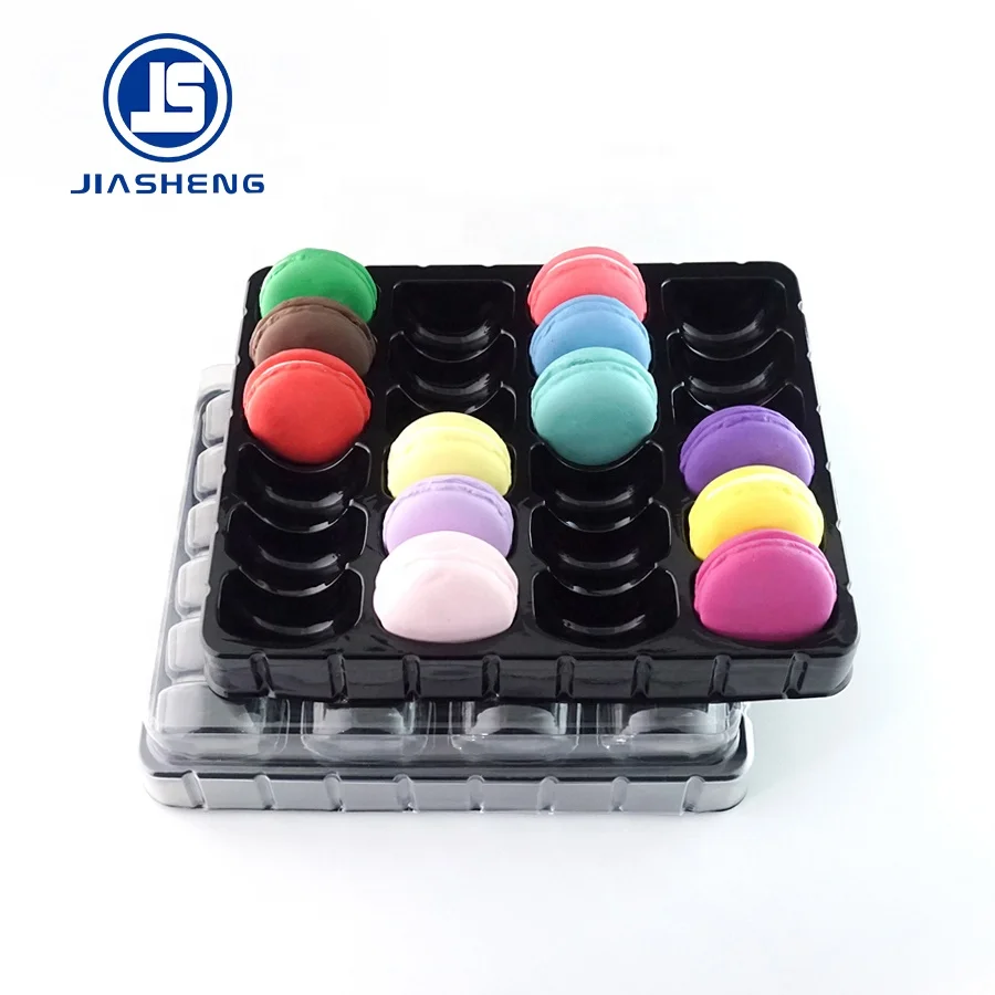 
24pcs Plastic Blister Macaron Tray With Lid 