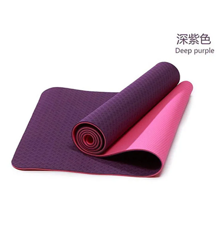 

Hot selling yoga mat High quality yoga mat Fitness exercise TPE material yoga mat for indoor exercise, Blue, purple, green, pink, dark pink