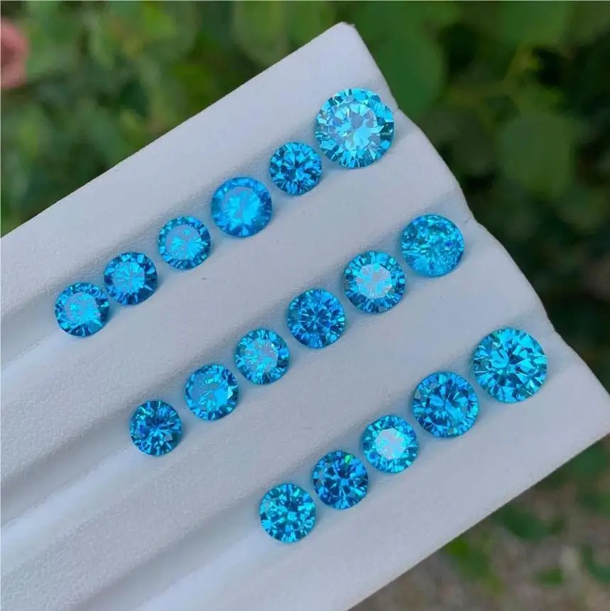 

Factory Price Lab Grown Created Pass Diamond Tester Blue D Color VVS Loose Moissanite Diamond Gemstone With GRA Certificate