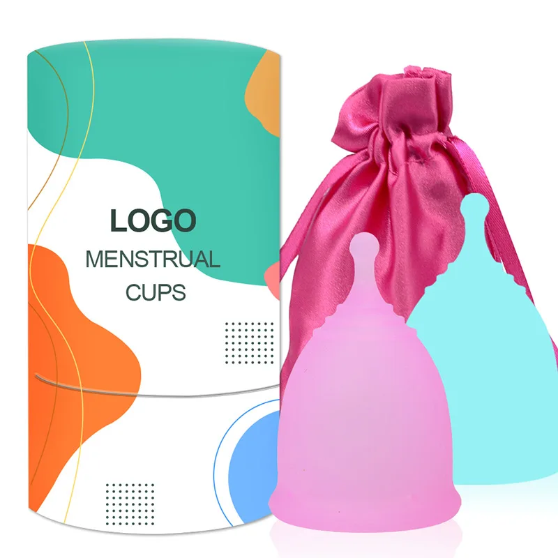 

Private label new packaging menstrual cup medical silicone reusable sensitive skin friendly, White, pink,purple