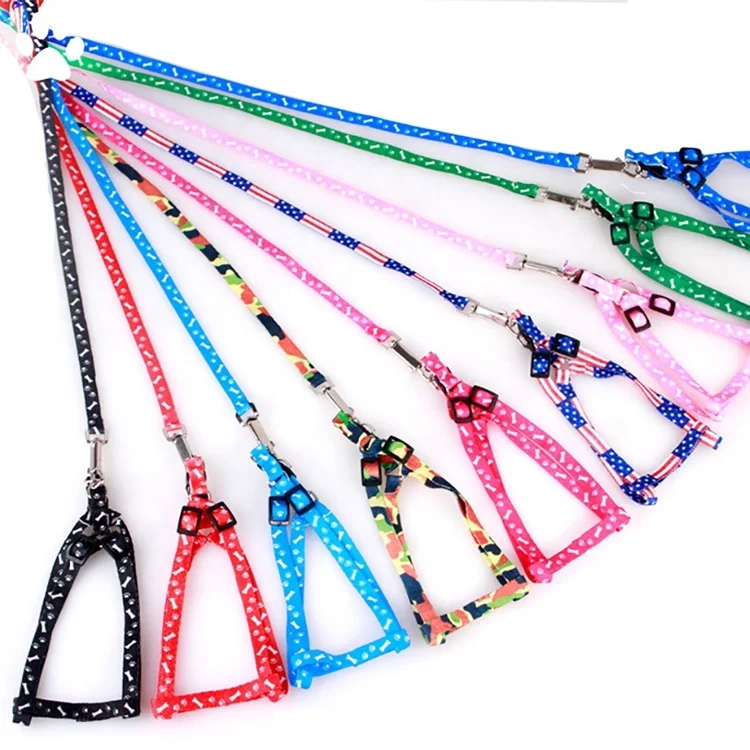 

Soft Pet Harness Leash Adjustable Fashion Puppy Dog Cat Harness Pet Supplies Pet Collars & Leashes Set, Customized color