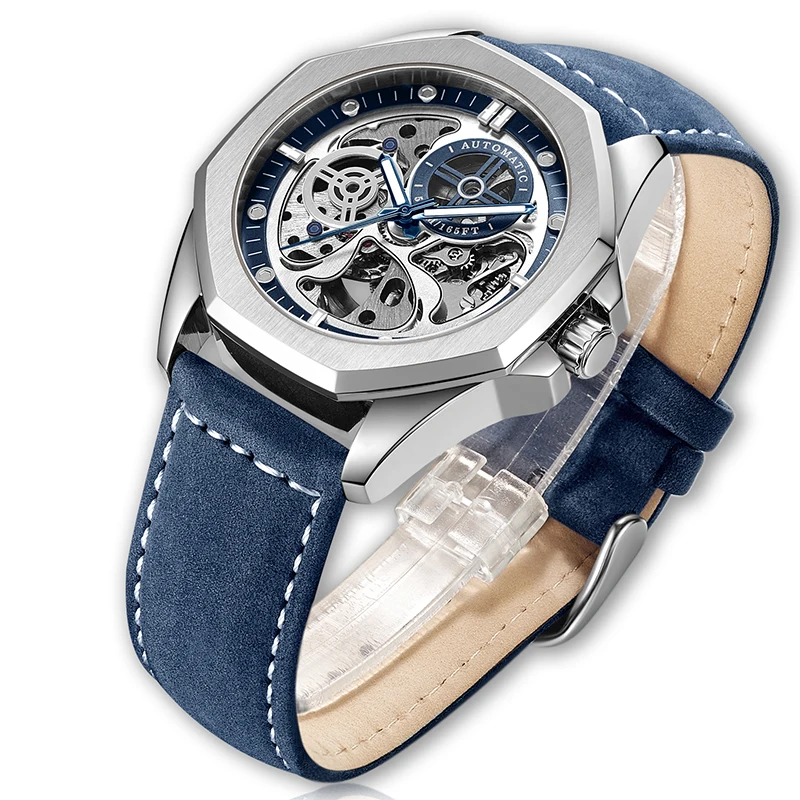 

Heren Horloge Automatico Mechanical Watches Custom Logo Orologio Luxury Classic skeleton Wrist watch Automatic Men, Customized colors