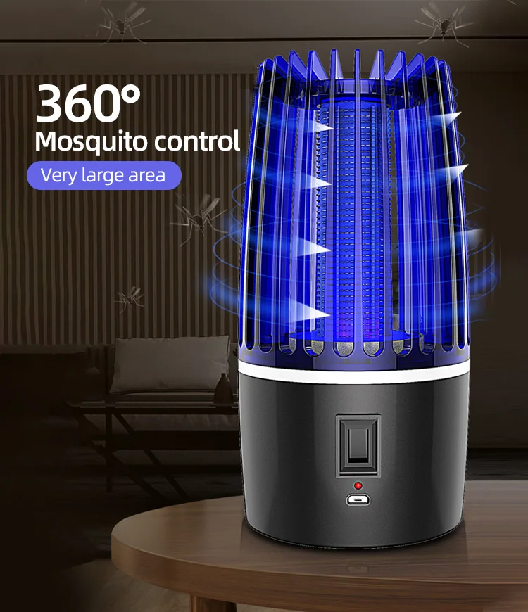 Portable outdoor anti mosquitos killing led bulb trap usb rechargeable electric mosquito killer lamp