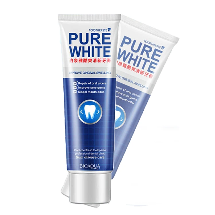 

Free shipping BIOAQUA Mint Toothpaste Pure White whitening Toothpaste For Tooth Care teeth hot sale, As photo