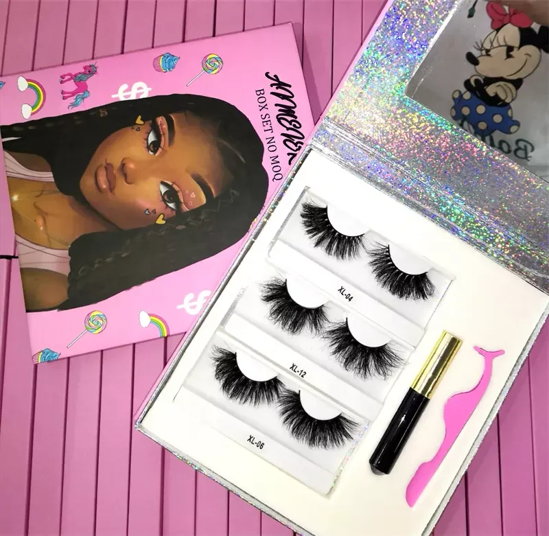 

lash box with fur Glitter Bling diamonds LashBox packaging Mink Eyelash Case 25mm mink eyelash supplier