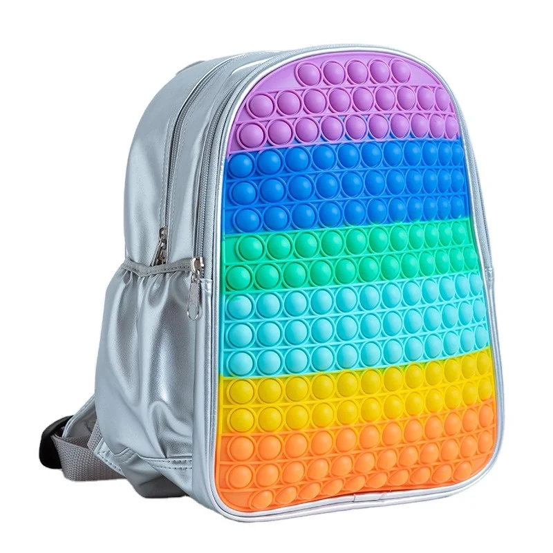 

Wholesale Factory Stress Reliever Real Push Pop Bubble Kids Backpack Student School Bag