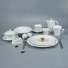 Wholesale cheap price unique design white ceramic porcelain hotel restaurant wedding dinner plates set dinnerware