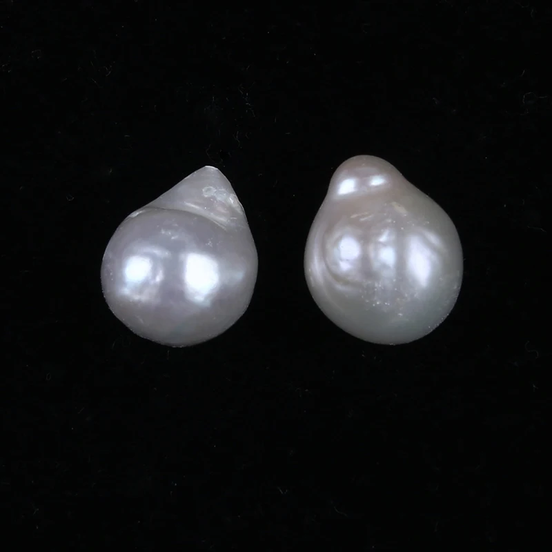 

12-13 mm white loose baroque edison pearl beads in pairs