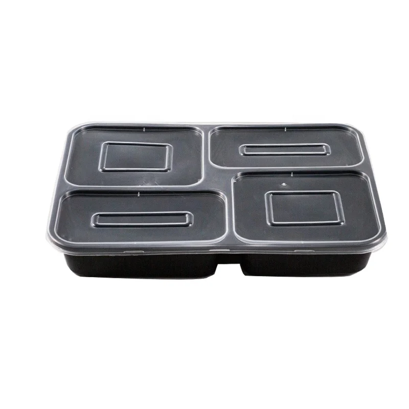 

Rectangle disposal food packing box 4 compartment pp plastic lunch box food container